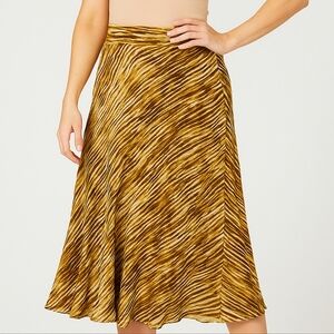 100% Silk Zebra Striped Skirt 12 Flowy Modest Feminine Romance